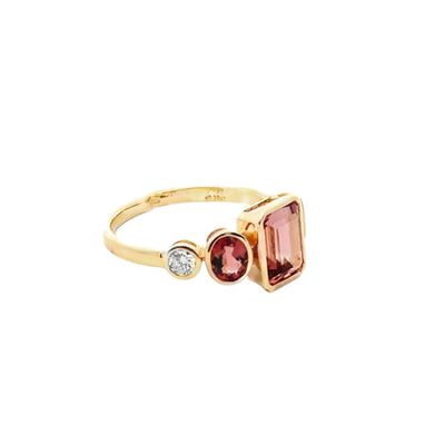 Celina Rose – 14kt Gelbgold Ring mit Turmalinen und Brillanten