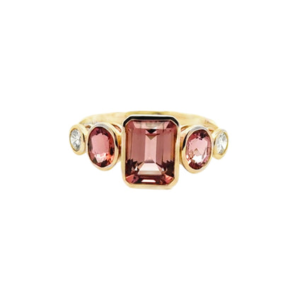 Celina Rose – 14kt Gelbgold Ring mit Turmalinen und Brillanten