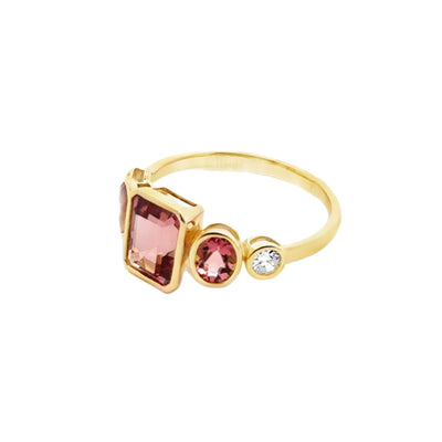 Celina Rose – 14kt Gelbgold Ring mit Turmalinen und Brillanten