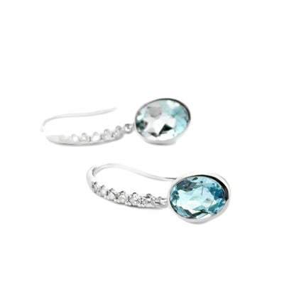 Blue Aurora – 14kt Weißgold Ohrgehänge mit Aquamarinen und Diamanten