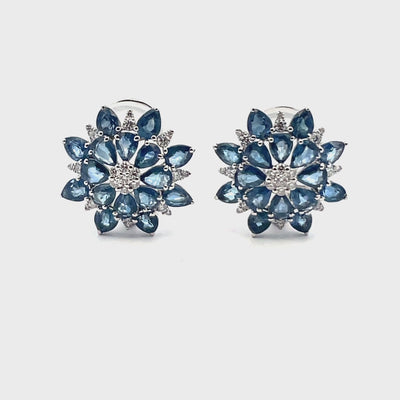 "Fiore Blu" – 18kt Weißgold Saphir-Diamant-Design