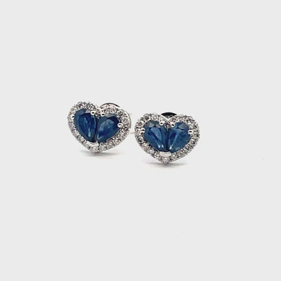 "Celeste" – 18kt Weißgold Saphir-Diamant-Ohrstecker